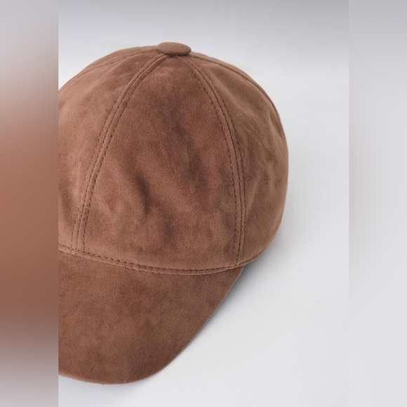 Tan brown suede cap - Picture 5 of 5